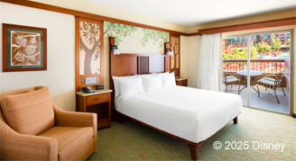 Image of a single bed in a Downtown Disney-View Room.