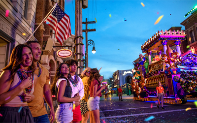 Mardi Gras parade at Universal Orlando