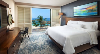 Image of a single bed in a Premier Ocean-View Room