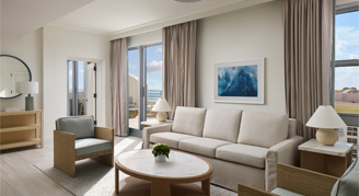 Ocean view suite with a balcony at Loews Miami Beach Hotel