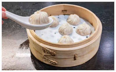 Image is of soup dumplings