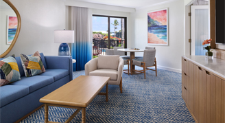 Signature Partial-Ocean-View Suite - One King Bed living room area