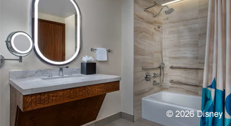 Preferred-View Deluxe Studio - One Queen Bed Mobility Accessible with Tub