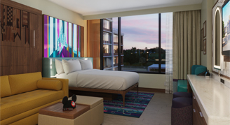 Standard-View Deluxe Studio - One Queen Bed and One Pull-Down Bed Mobility Hearing Accessible