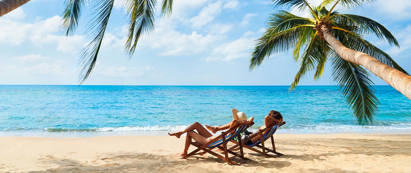 Couple relaxing on a beach