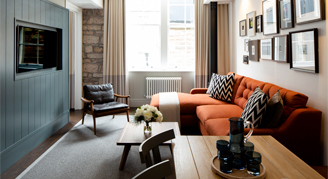 Family suite living and dining area.