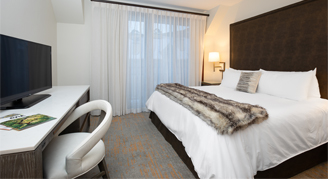 Interior view of the Creek-Side Suite featuring a king bed.