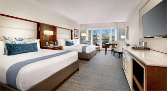 Image of two beds in a Newport Room.