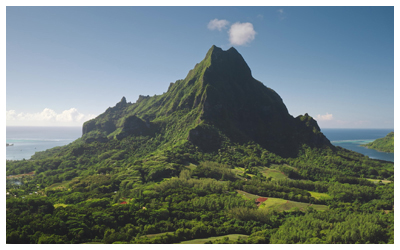 Image of Mount Rotui covered in trees,