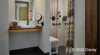 Resort-View Deluxe Studio - One Queen Bed Mobility Accessible with Transfer Shower