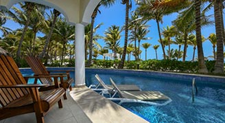 Image of the Swim-Up Junior Suite at the El Dorado Royale in Riviera Maya Mexico.