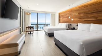 Ocean-view room with two queen beds