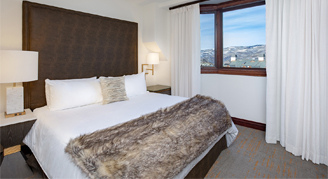 Interior view of the Valley-View Suite featuring one king bed.