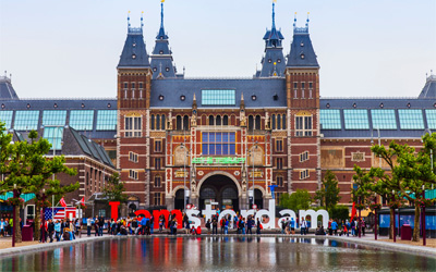 Entrance to the Rijksmuseum Museum.