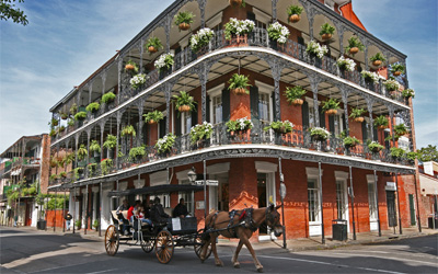 Horse drawn carriage in New Orleans French Quarter