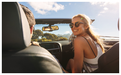 Couple driving