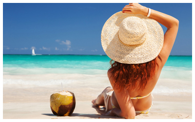 Lady on the beach.