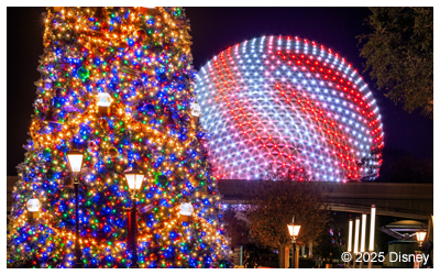 Epcot christmas tree and decor