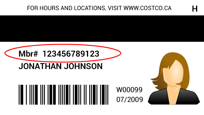 Costco Membership Card Example