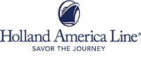 Holland America Line logo, links to cruise line website with information about vaccination requirements.